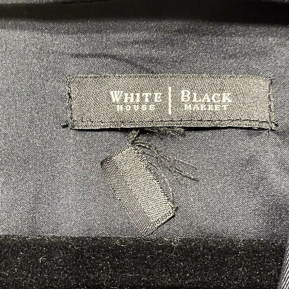 White House Black Market Sz M Sleeveless Dark Blue Sheath Dress Size Tag Missing - Picture 7 of 11